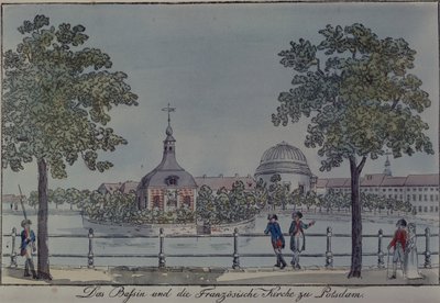 The Pool and French Church in Potsdam, c.1796 by Johann Friedrich Nagel